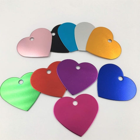 [204271-6] GoScribe Pet Tag Anodized Heart Tags - BLACK/LARGE