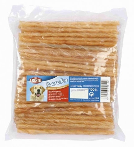 [100985-1] Trixie Twisted Dried Rawhide Chewing Rolls Dog Chews - 15PCS