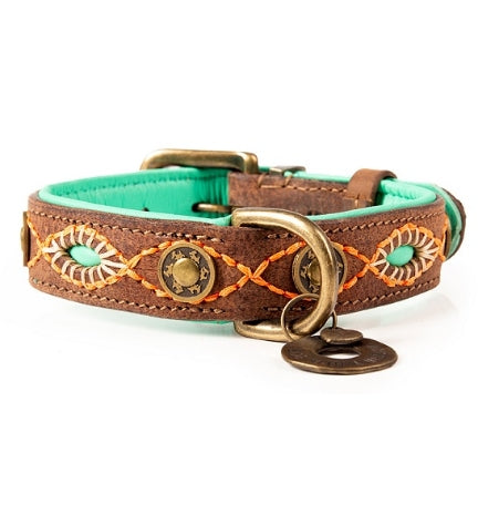 [206235-7] DWAM Joplin Dog Collar - BROWN/L(38-47X2.5CM)