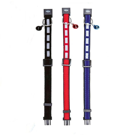 [204729-1] Trixie Velvet Collar w/ Bell for Cats - BLACK/2X6X21CM