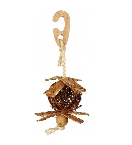 [201209-1] Trixie Natural Living Hanging Wicker Ball Toy for Birds 18cm
