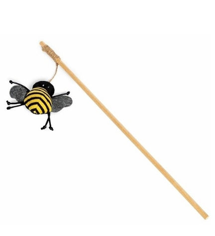 [206009-1] Danish Design Fatface Chase Stick Bee Cat Toy - 20X26CM