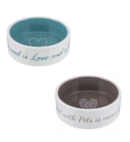 [200746-2] Trixie Pet's Home Ceramic Dog Bowl - LIGHT BLUE/800ML