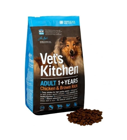[101397-2] Vet's Kitchen Chicken & Brown Rice Adult Dry Dog Food - 3KG