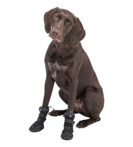 [205879-2] Trixie 2pcs Active Long Paw Protection Walker for Dogs - BLACK/SMALL