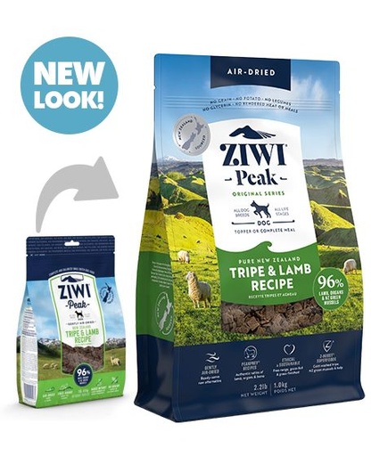 [202215-1Kg] ZIWI Peak Air-Dried Tripe & Lamb Recipe Dry Dog Food-1KG