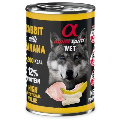 [AHALPHD040005212] Alpha Spirit Canned Dog Food RABBIT with Banana 400gm