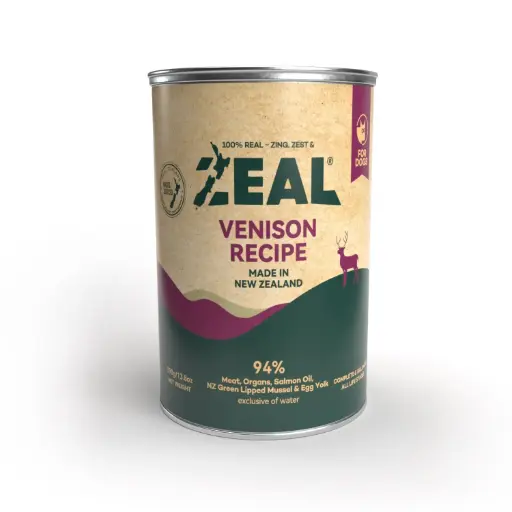 [4455] Zeal Grain Free Canned Dog Food 390g – (Venison Recipe)