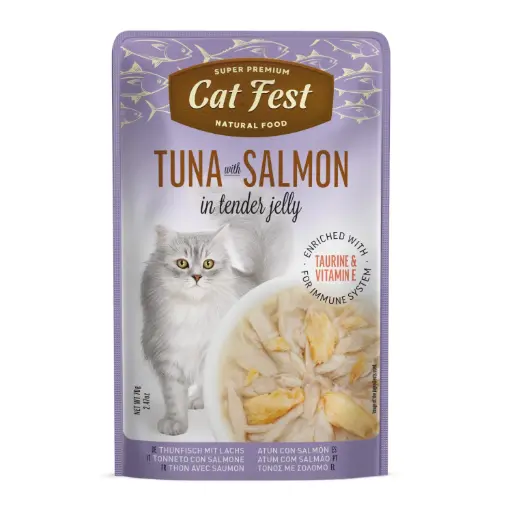 [79218015] Cat Fest Tuna With Salmon In Tender Jelly For Cats 70g 