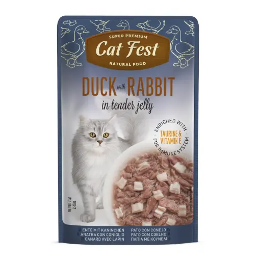 [79218886] Cat Fest Duck With Rabbit In Tender Jelly For Cats 70gm