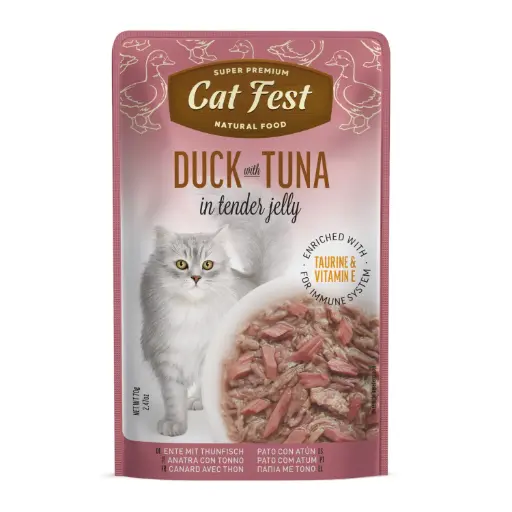 [79218893] Cat Fest Duck With Tuna In Tender Jelly For Cats 70gm