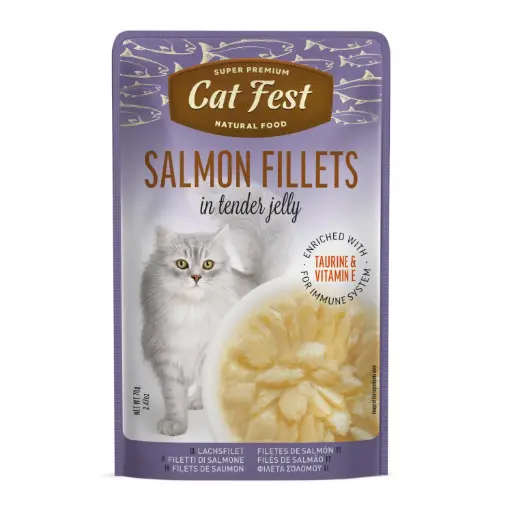 [79218916] Cat Fest Salmon Fillets In Tender Jelly For Cats 70gm