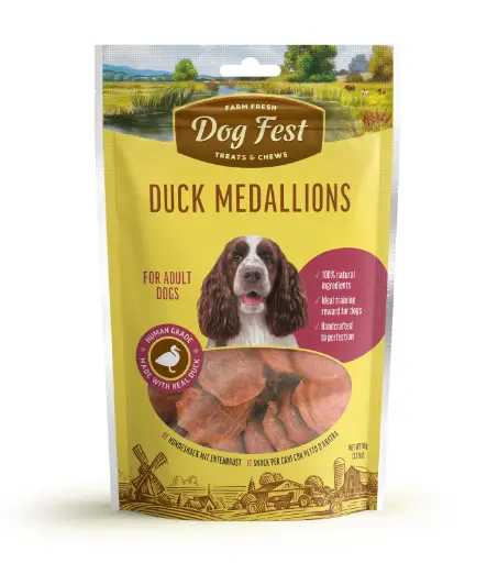 [79213669] Dog Fest Duck Medallions For Adult Dogs 90gm