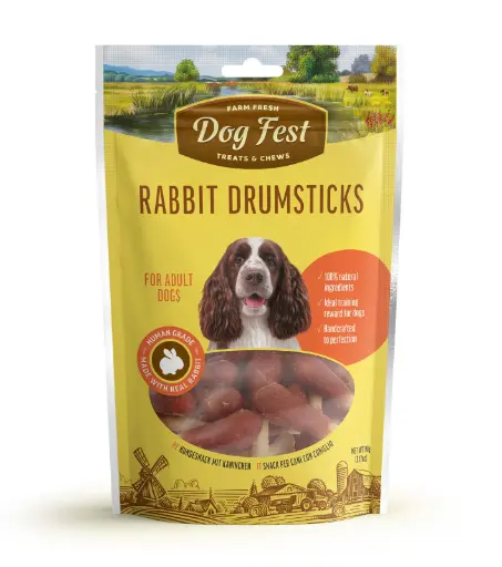 [79214949] Dog Fest Rabbit Drumsticks For Adult Dogs 90g