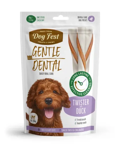 [79212587] Dog Fest Dental Treats For Adult Dogs -Twister -Duck 90g (13cm)