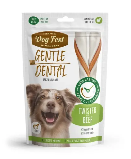 [79212617] Dog Fest Dental Treats For Adult Dogs -Twister-Beef 100g (14cm)