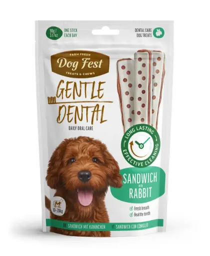 [79215731] Dog Fest Dental Treats For Adult Dogs -Sandwich -Rabbit 90g