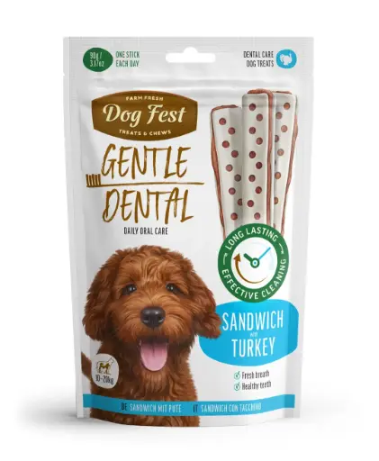 [79215748] Dog Fest Dental Treats For Adult Dogs -Sandwich -Turkey 90g