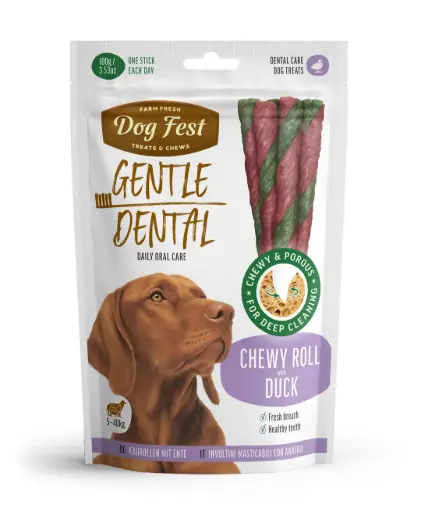 [79212631] Dog Fest Dental Treats For Adult Dogs -Chewy Roll -Duck 100g