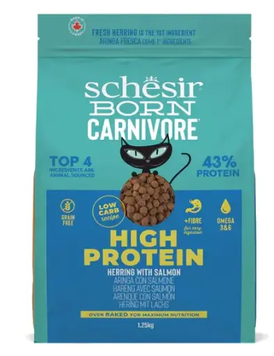 [SCINVC23382206] Schesir Born Carnivore Grain Free Oven Baked Dry Cat Herring & Salmon 1.25kg