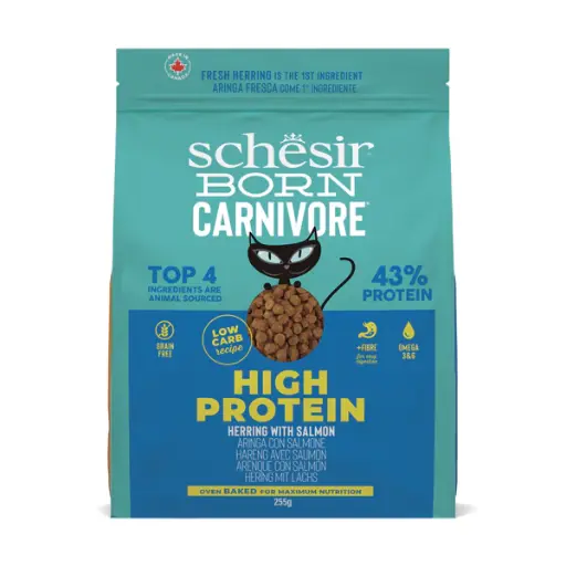 [SCINV23380206] Schesir Born Carnivore Grain Free Oven Baked Dry Food [High-Protein] For Cat - Herring & Salmon  255g