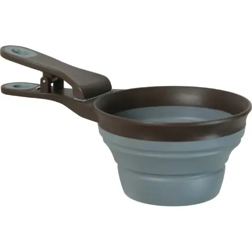 [ZL474609GRI] Zolux  2-in-1 Silicone Measuring Cup with Food Bag Clip Grey 473 ml 