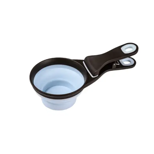 [ZL474609BLE] Zolux 2-in-1 Silicone Measuring Cup with Food Bag Clip Blue, 473 ml