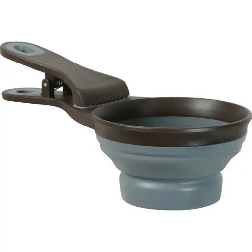 [ZL474608GRI] Zolux 2-in-1 Silicone Measuring Cup with Food Bag Clip Grey, 237 ml 