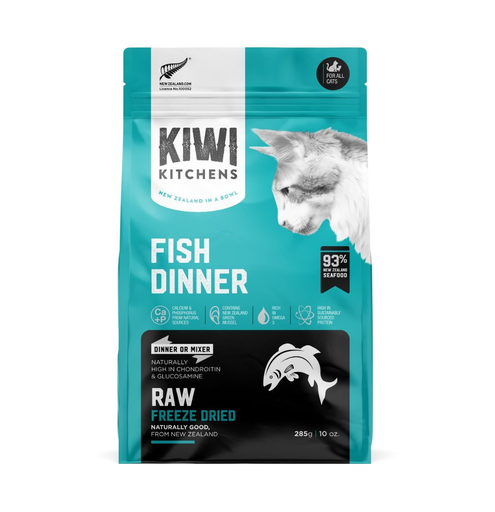 [64400-285G] Kiwi Kitchens Raw Freeze Dried Fish Dinner Dry Cat Food