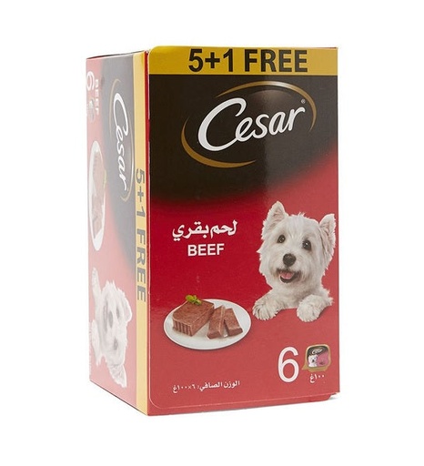 [101479-1] Cesar Beef 5+1 FREE Promo Pack Wet Dog Food - 6X100G