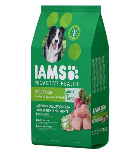 [102169-1] IAMS Proactive Health Adult Dog Dry Dog Food Chicken 1.5kg