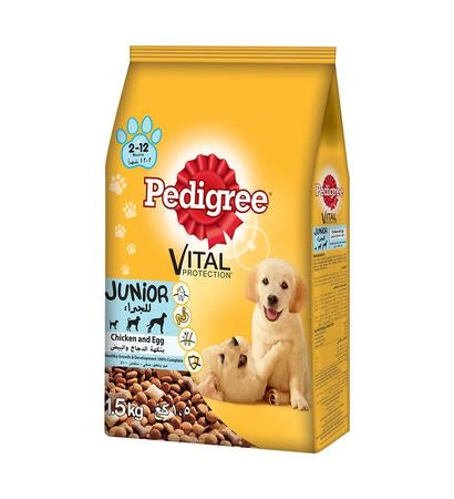 [101318-1] Pedigree Junior Chicken & Eggs Puppy Dry Food - 1.5KG