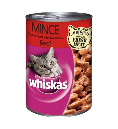 [102557-1] Whiskas Mince Beef Wet Cat Food - 400G