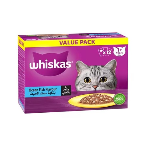 [102462-1] Whiskas Ocean Fish Wet Cat Food Value Pack 12x80G