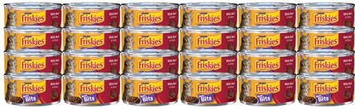 [19010026] Purina Friskies Meaty Bites Sliced Beef with Gravy Canned Cat Food 24x 5.5oz. Cans