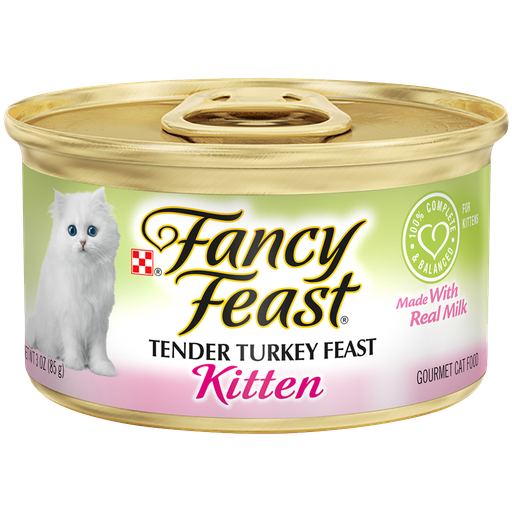 [19110020] Purina Fancy Feast Kitten Food Tender Turkey Canned Wet Cat Food 24x 3oz Cans