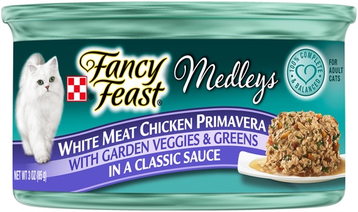 [19110026] Purina Fancy Feast Medleys Kitten Food White Meat Chicken Primavera Canned Wet Cat Food 24x 3oz Cans