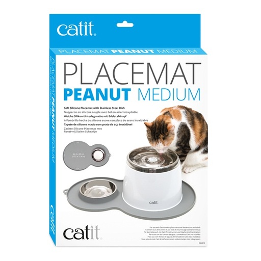 [HA44013] Hagen Cat It Peanut Placemat Grey Medium