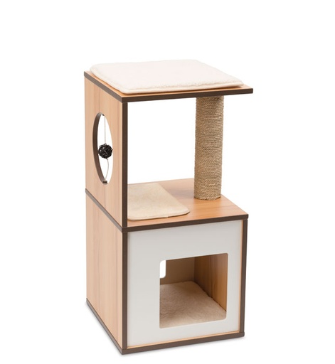 [HA52075] Hagen Premium Cat Furniture V-Bo Small Walnut