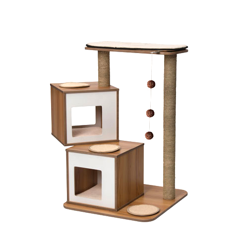 [HA52048] Hagen Premium Cat Furniture V Double Walnut