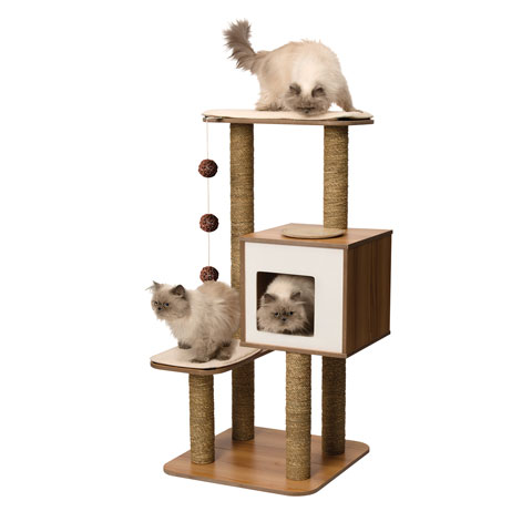 [HA52045] Hagen Premium Cat Furniture V High Base Walnut