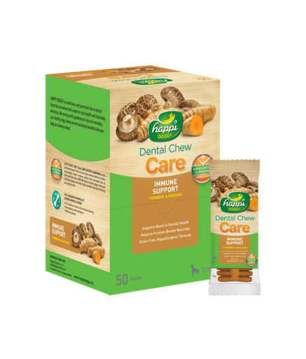 [H317] Happi Doggy Dental Chew Care Immune Support 4inch