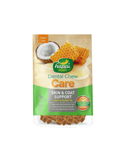 [H331] Happi Doggy Dental Chew Care Skin & Coat Support 2.5inch 18pcs 150gm