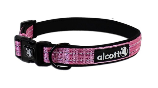 [ALCLRMDESPK] Alcott Adventure Dog Collar Pink Medium