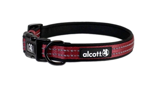 [ALCLRSMESRD] Alcott Adventure Dog Collar Red Small 