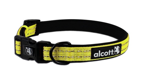 [ALCLRMDESNY] Alcott Visibility Dog Collar Neon Yellow Medium