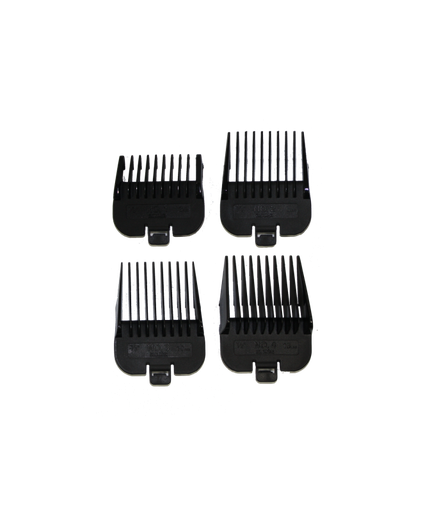 [AN21318] Andis 4 Piece Pet Animal Clipper Comb Set Sizes: 1/8"+1/4"+3/8"+1/2" Black