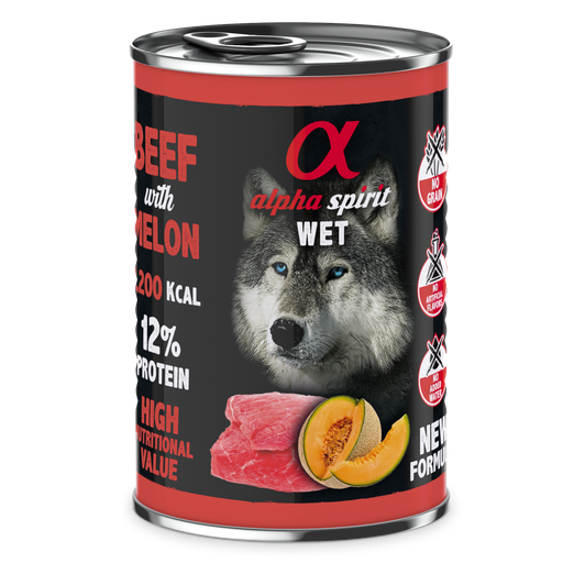 [AHALPHD040005012] Alpha Spirit Canned Dog Food Beef With Melon 400 g