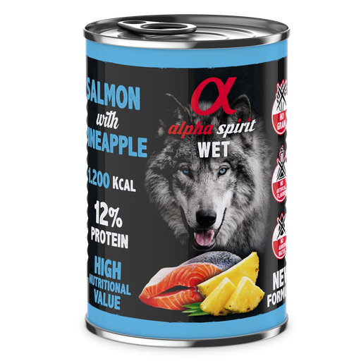 [AHALPHD040005412] Alpha Spirit Canned Dog Food Salmon With Pineapple 400 g
