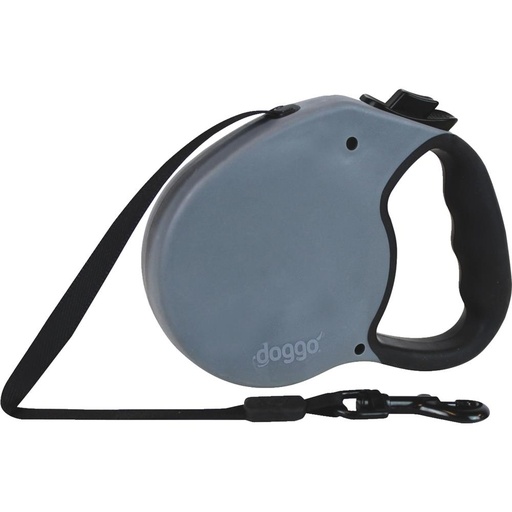 [ALDGORLSHGGSM] Alcott Doggo everyday retractable leash 4m, S, grey
